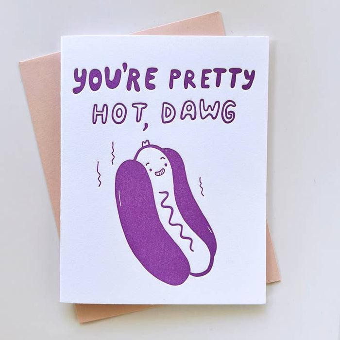 Hot Dawg Letterpress Love Card