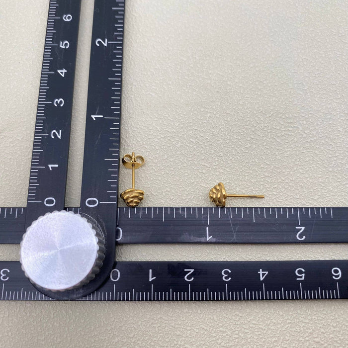 18K Gold Plated Stainless Steel Rose Ear Studs - FGS