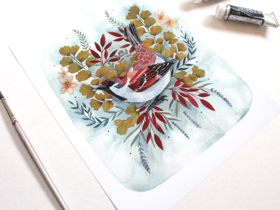 8 x 10" Brown Sparrow Art Print