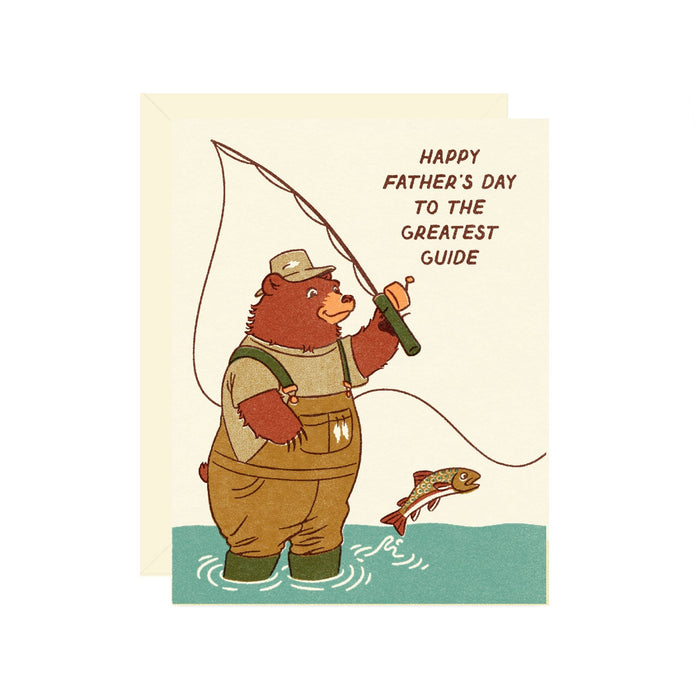 Fly Fishing Bear Father's Day Card