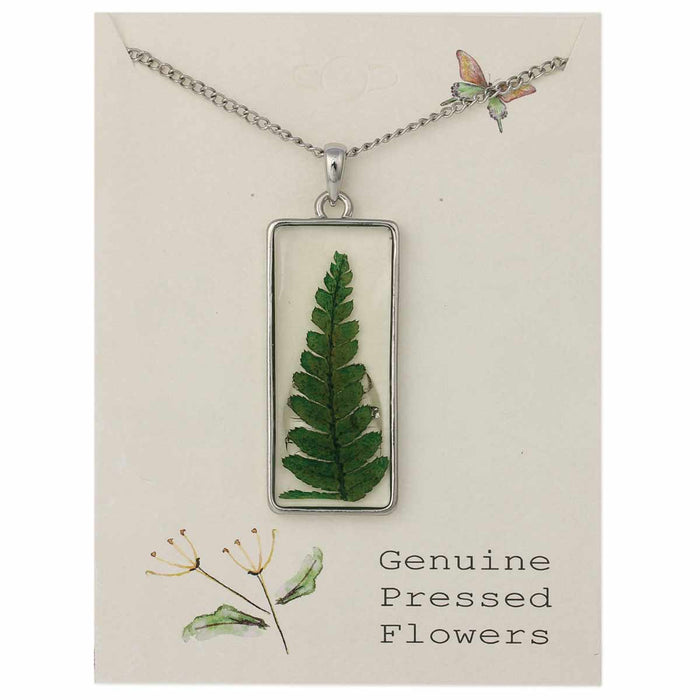 Cottage Floral Dried Fern Necklace