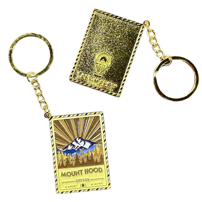 Mount Hood Oregon - Enamel Postcard Keychain