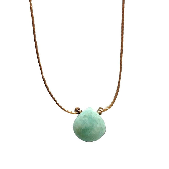 Amazonite Small Faceted Teardrop Gemstone Necklace