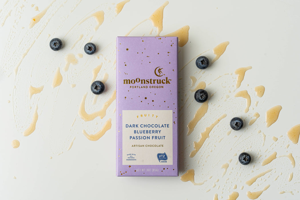 Fruity  Dark Chocolate Blueberry Passion Fruit Bar