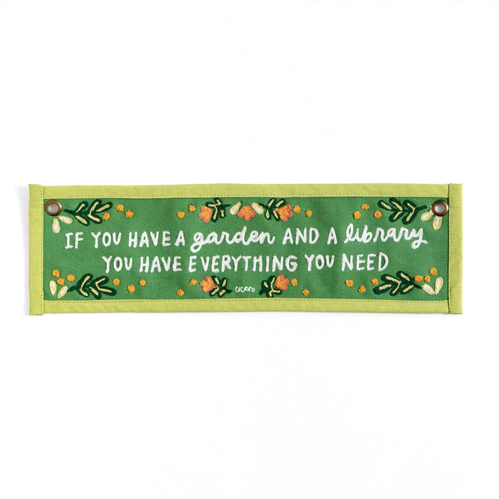 Garden And A Library Canvas Banner