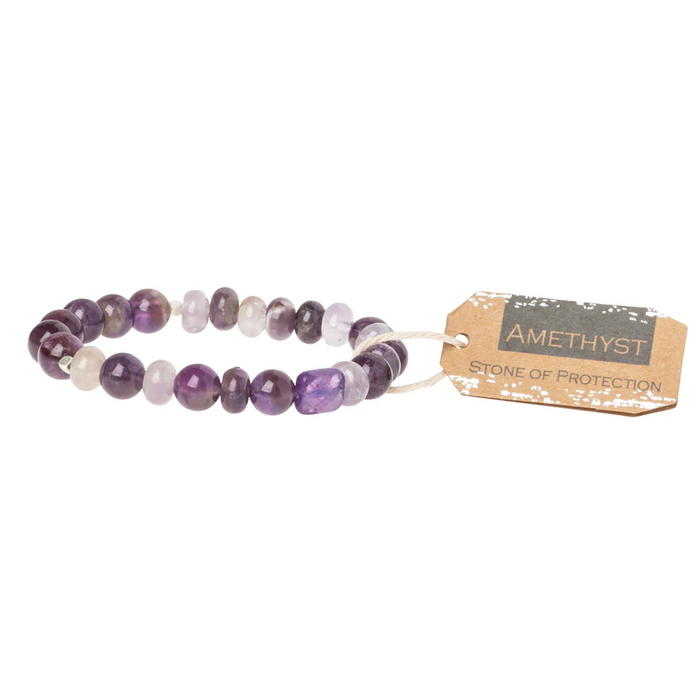 Stone Stacking Bracelet - Amethyst Stone of Protection