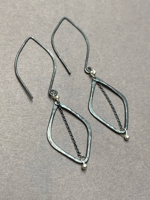 Hooked Leaf Tassel Earrings