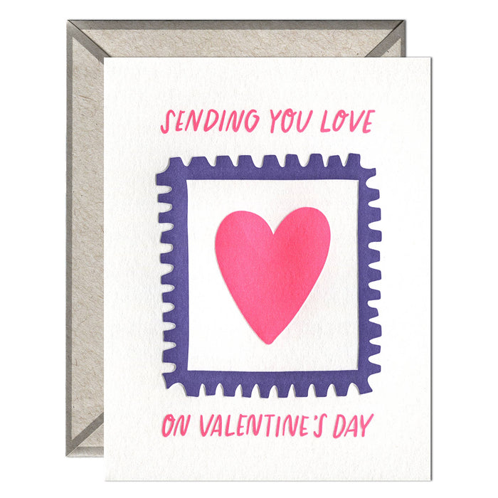 Sending Love Stamp - Valentine's Day Card