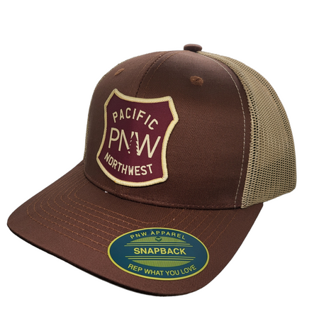 Brown and beige cap with PNW logo on a white background