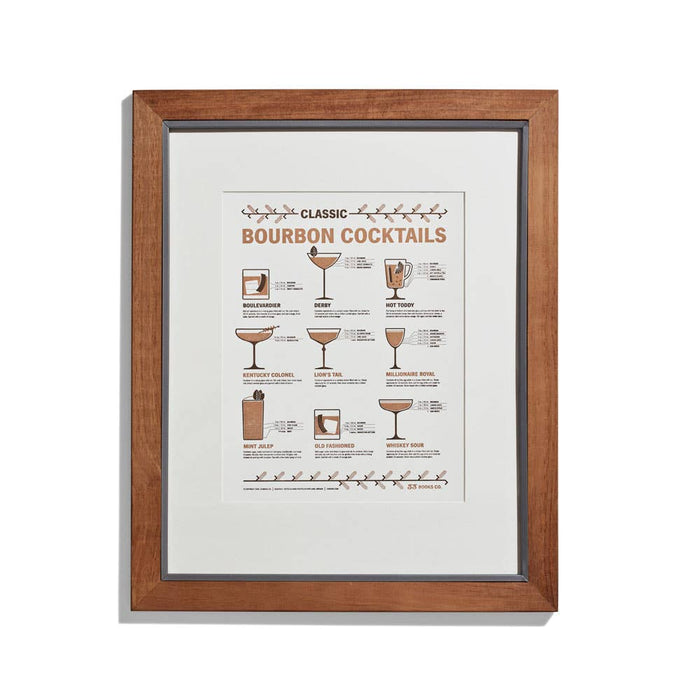 Bourbon Cocktails Letterpress Print