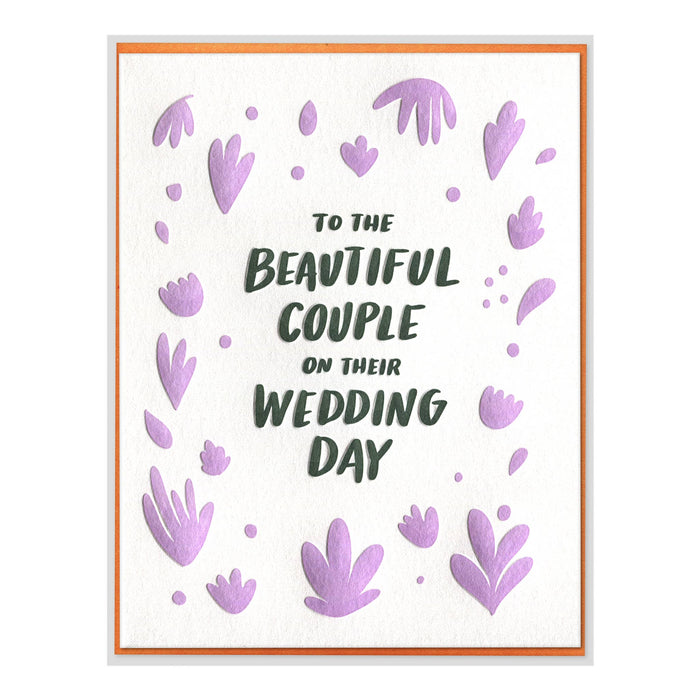 Floral Wedding Day Letterpress Greeting Card