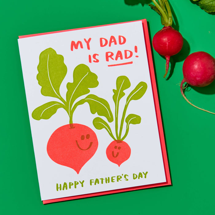 Dad is Rad Letterpress Father's Day Card