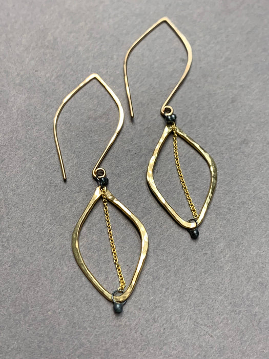 Hooked Leaf Tassel Earrings
