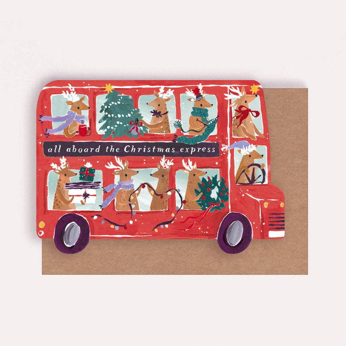 Reindeer Bus Christmas Card