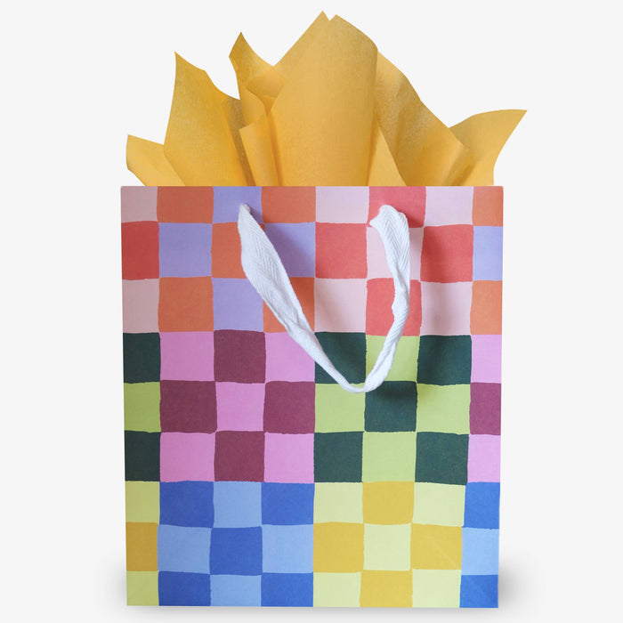 Rainbow Check Gift Bag