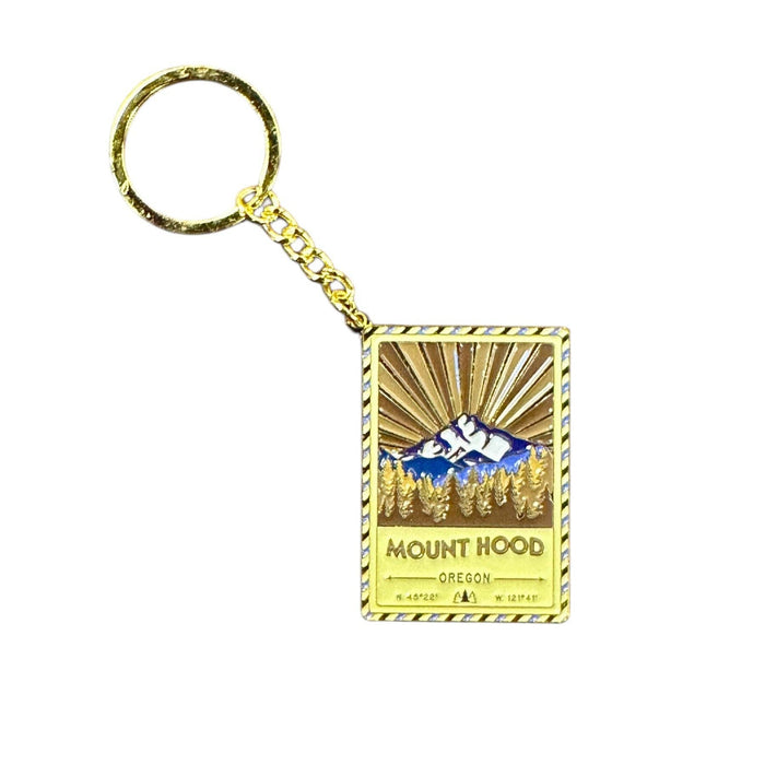 Mount Hood Oregon - Enamel Postcard Keychain