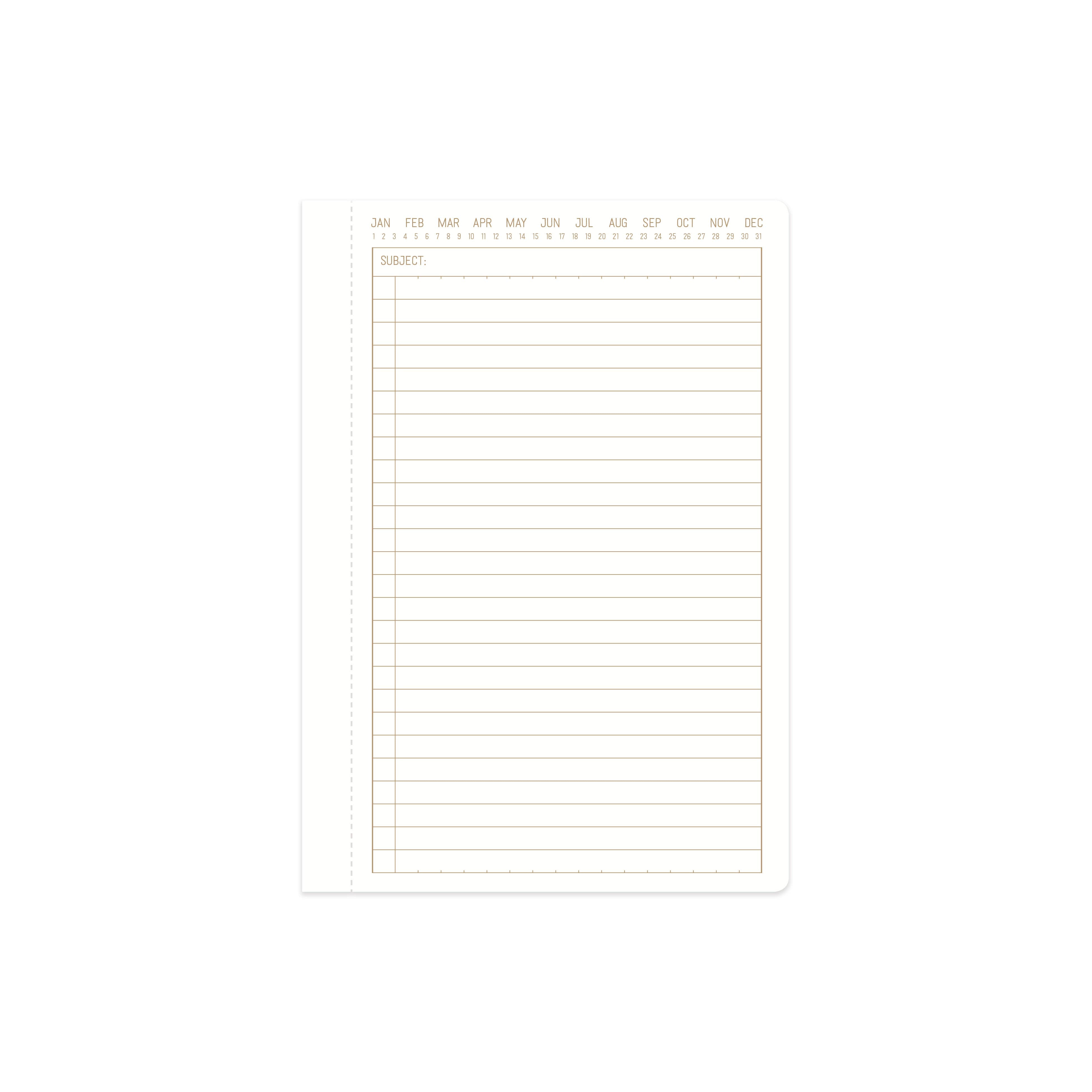 Blank sheet of paper with grid lines on a white background