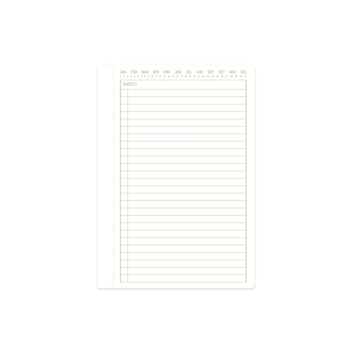 Blank sheet of paper with grid lines on a white background
