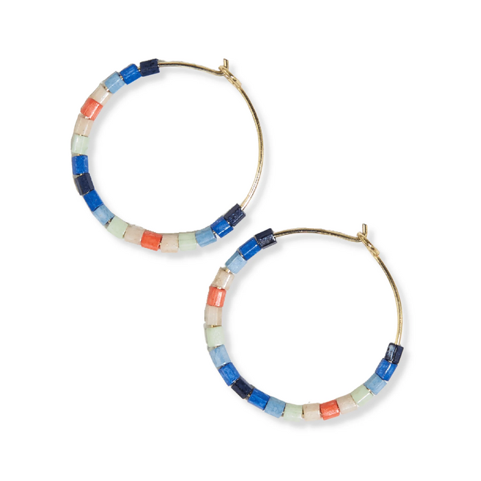 Victoria Mixed Beaded Hoop Earrings
