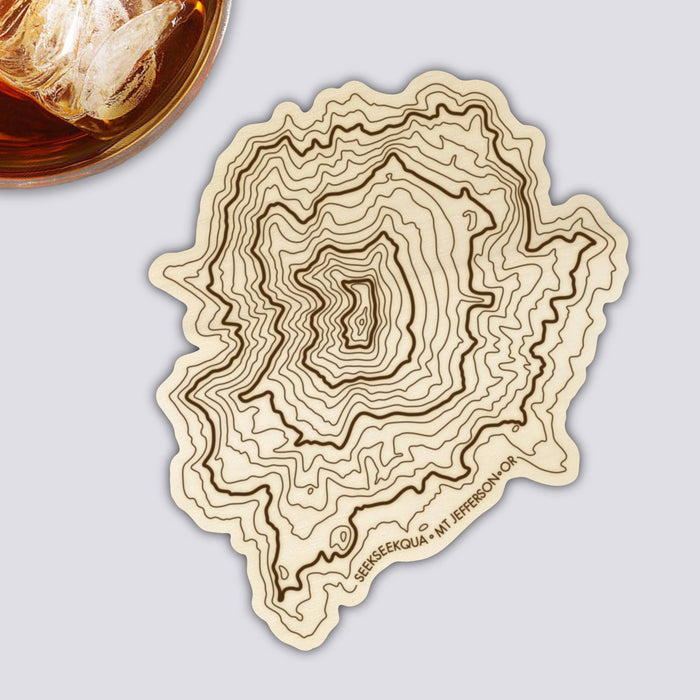Wood Coaster Set | Oregon Mountain Coasters | Topography