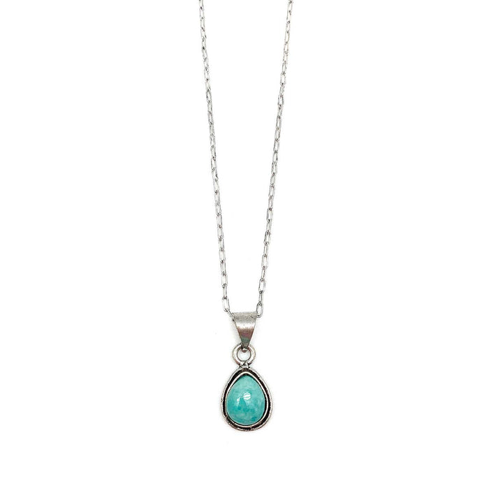Handcrafted Semiprecious Small Stone Necklace - Amazonite