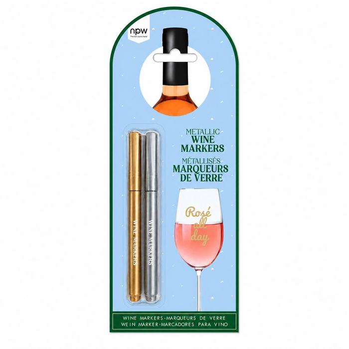 Pack of wine markers on white background 