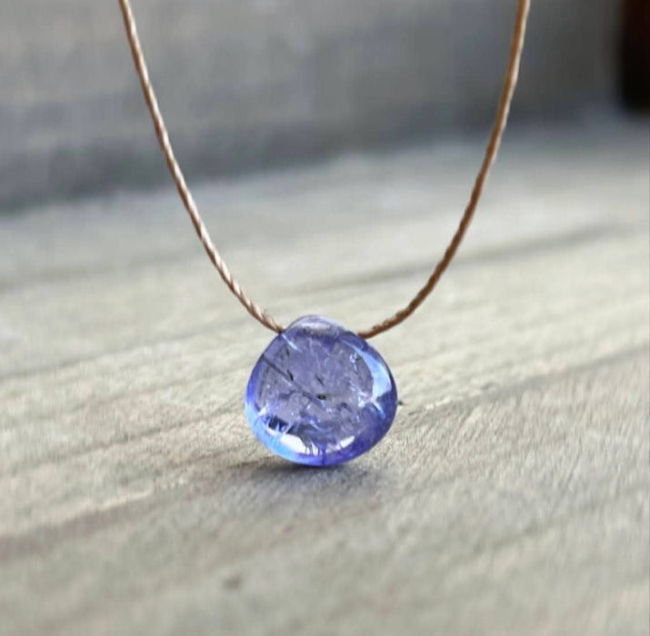 Tanzanite Gemstone Smooth Teardrop Necklace