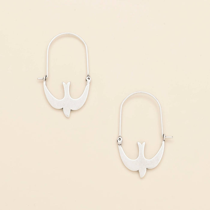 Refined Icon Earring - Swallow Hoop/Silver