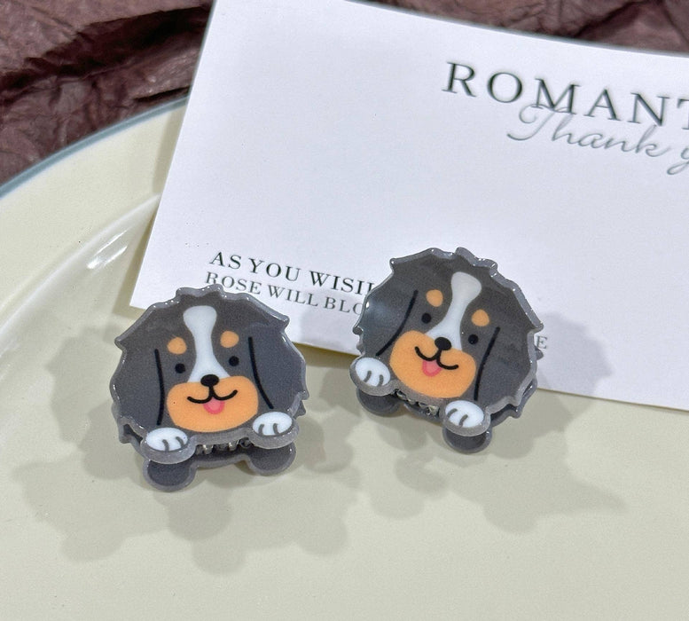 Cute Puppy Series Mini Hair Clip, Cartoon Animal Claw Clip