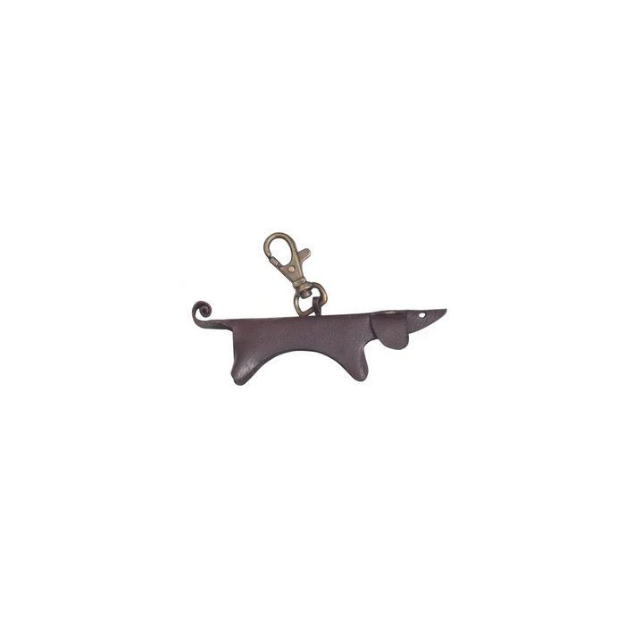 Leather Dachshund Keychain