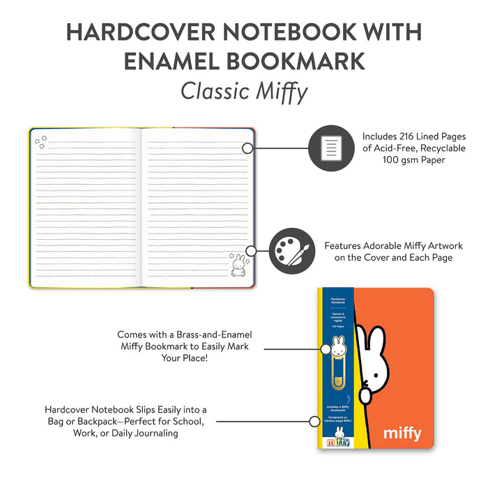 Hardcover Notebook with Enamel Bookmark Classic Miffy