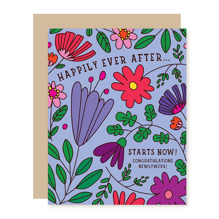 Happily Ever Floral Wedding Card