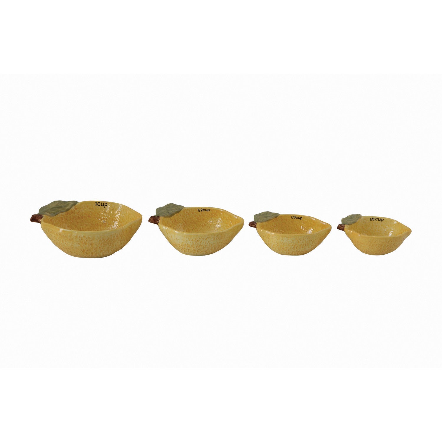 Stoneware Lemon Measuring Cups, Set of 4