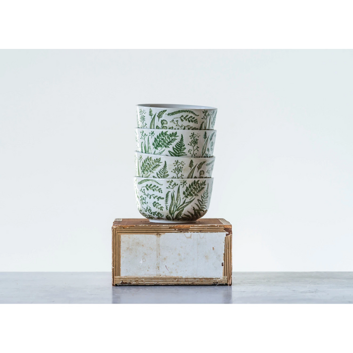 Hand-Stamped Bowl with Embossed Pattern