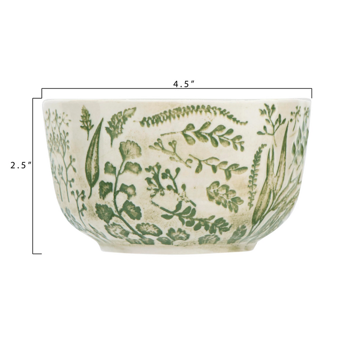 Hand-Stamped Bowl with Embossed Pattern