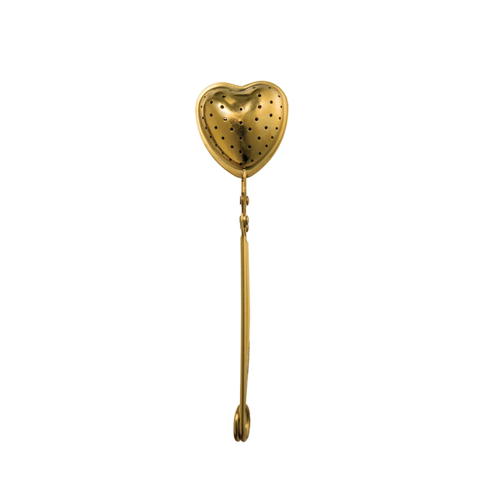 Gold Heart Shaped Tea Strainer
