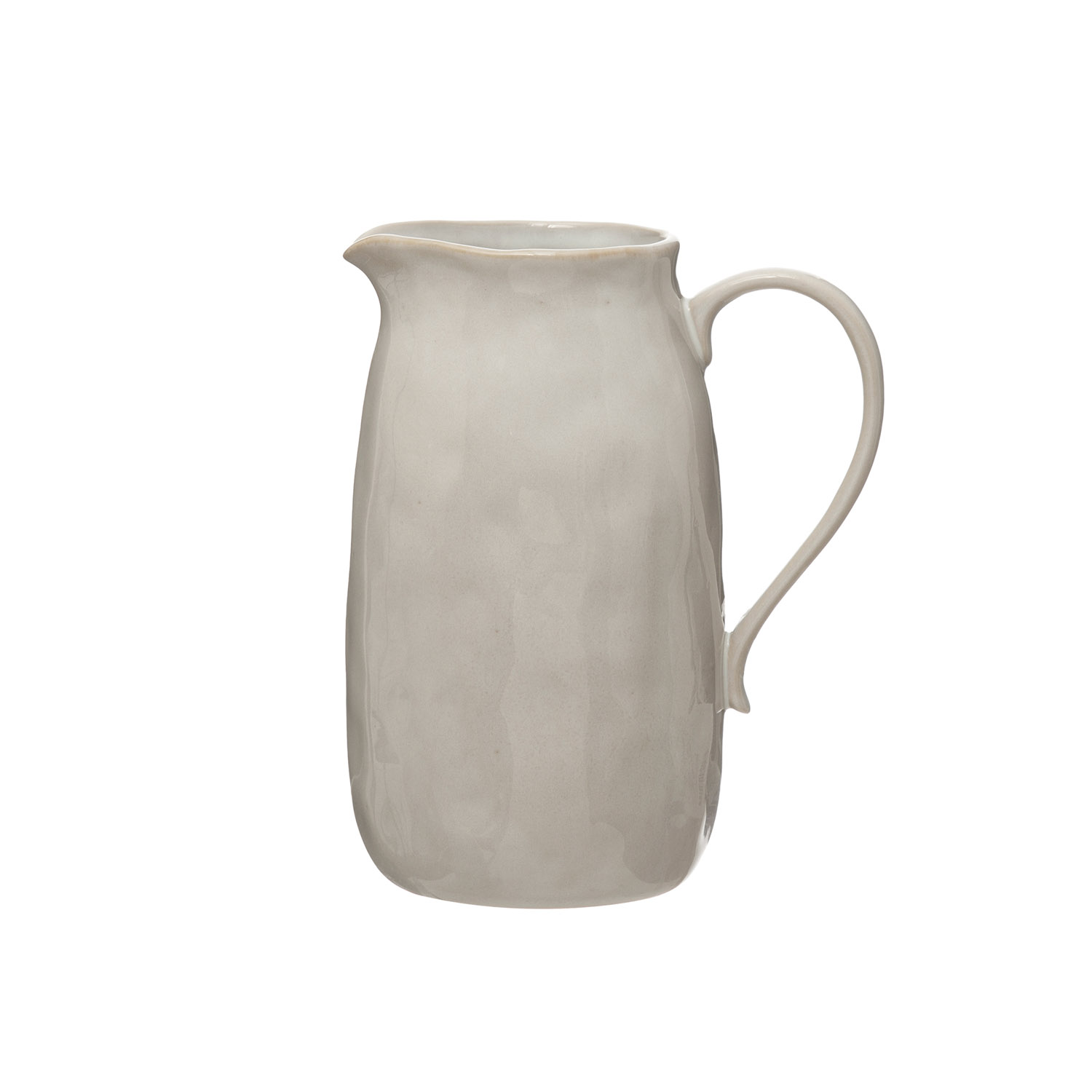 White ceramic pitcher on a white background