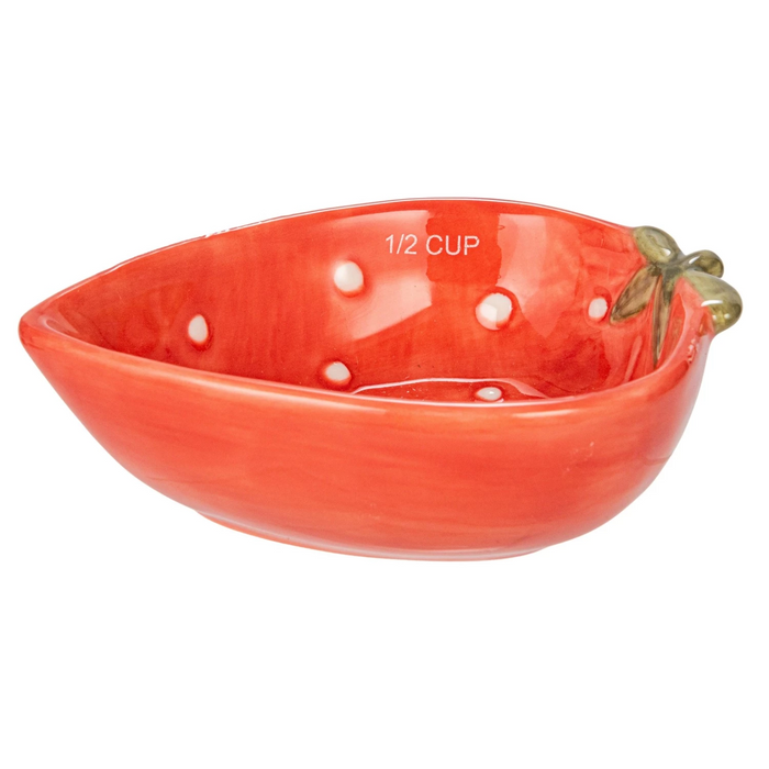 Hand-Painted Strawberry Shaped Measuring Cups, Set of 4
