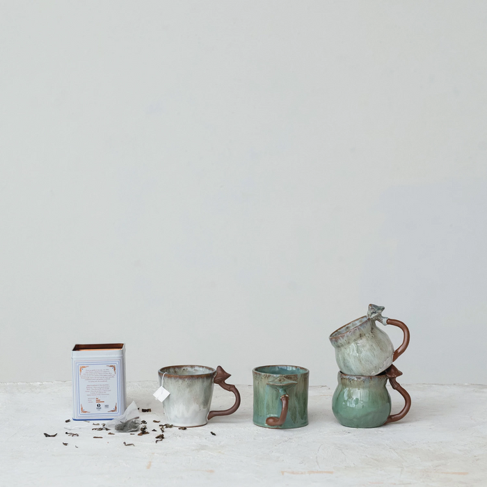 14 oz Stoneware Mushroom Handle Mug