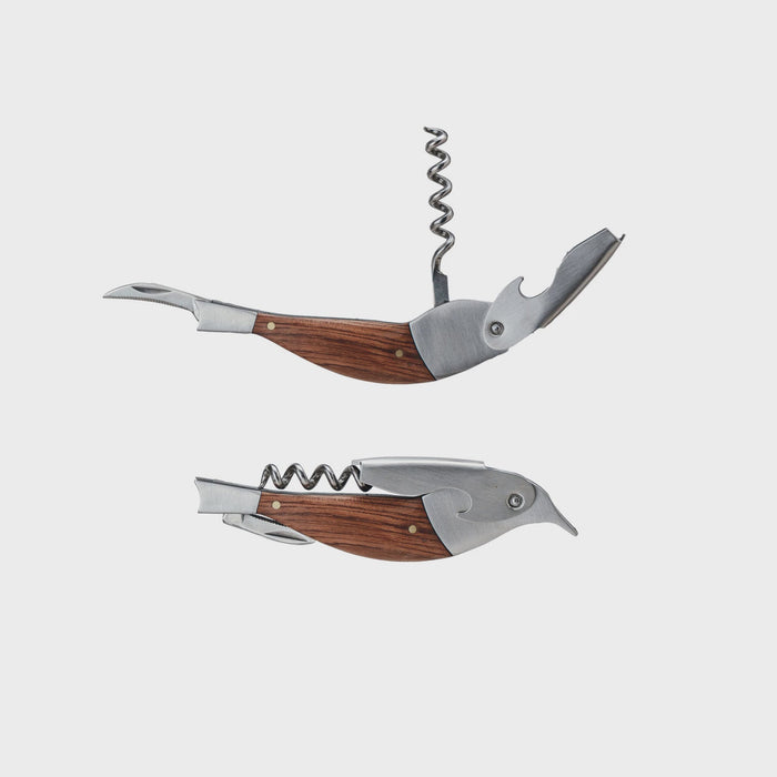 Merbau Wood & Stainless Steel Bird Shaped Bottle Opener