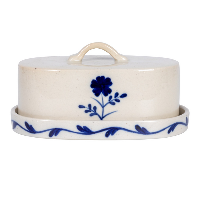 Hand Painted Floral Butter Dish