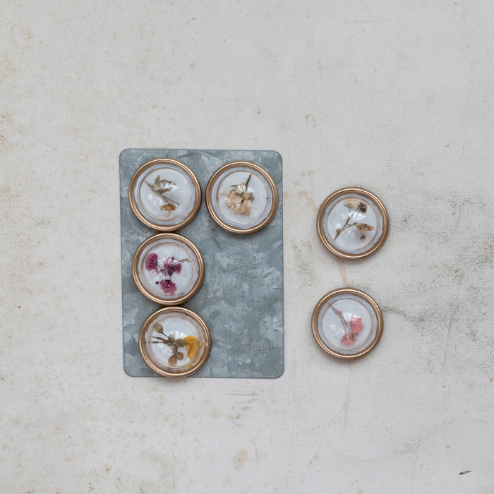 Resin Press Flower Convex Magnet Set