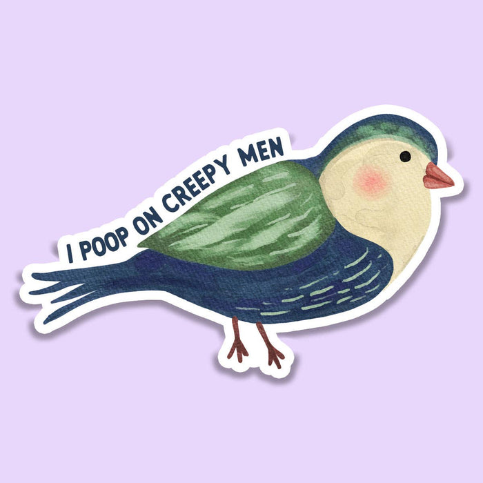 I Poop on Assholes Funny Bird Sticker Decal