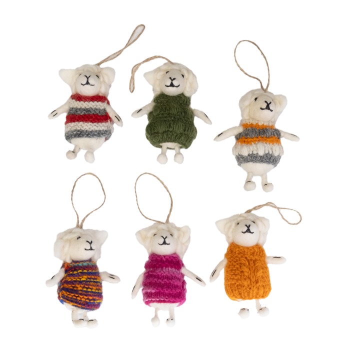 Ornament - Sheep with Knit Sweater
