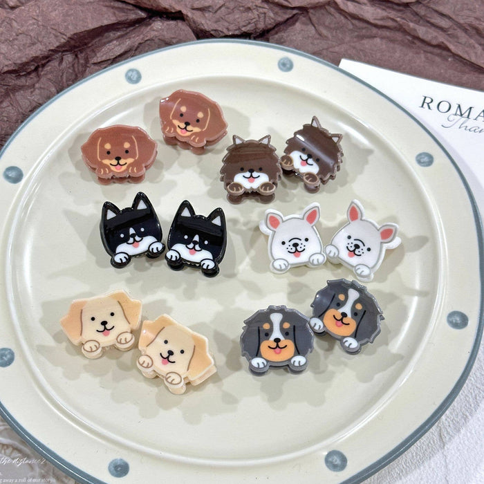 Cute Puppy Series Mini Hair Clip, Cartoon Animal Claw Clip