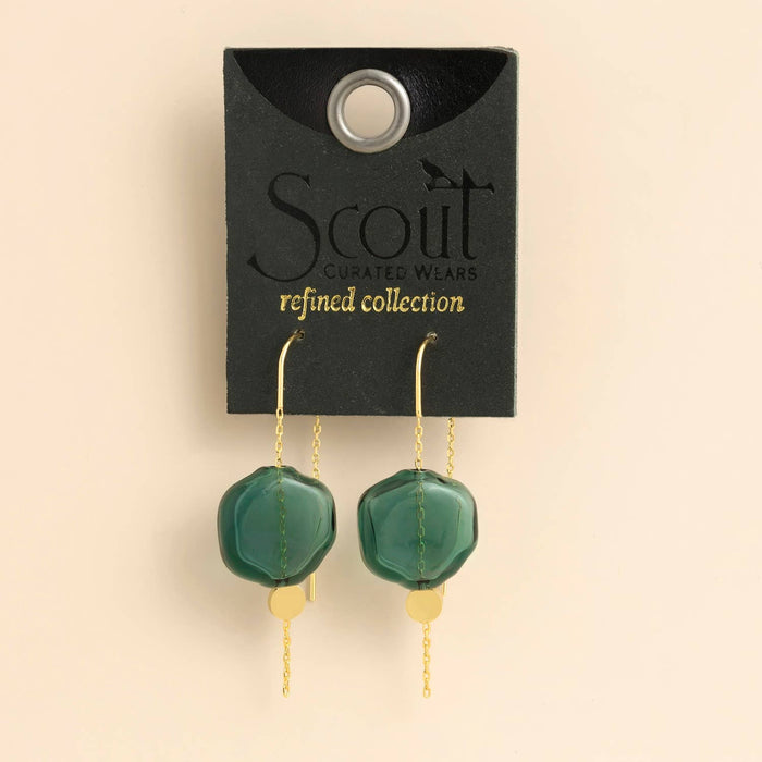 Refined Glass Organic Threader - Teal/Gold
