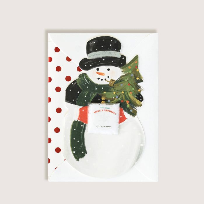 Snowman Snowball Christmas Greeting Card