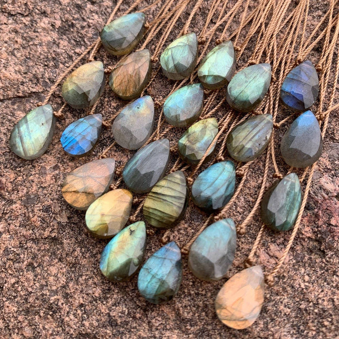 Labradorite Faceted Teardrop Necklace