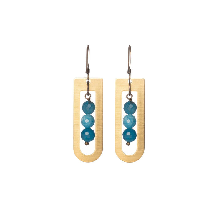 Triple Apatite Stone D Earring