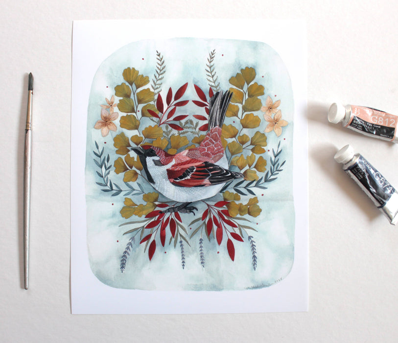 8 x 10" Brown Sparrow Art Print